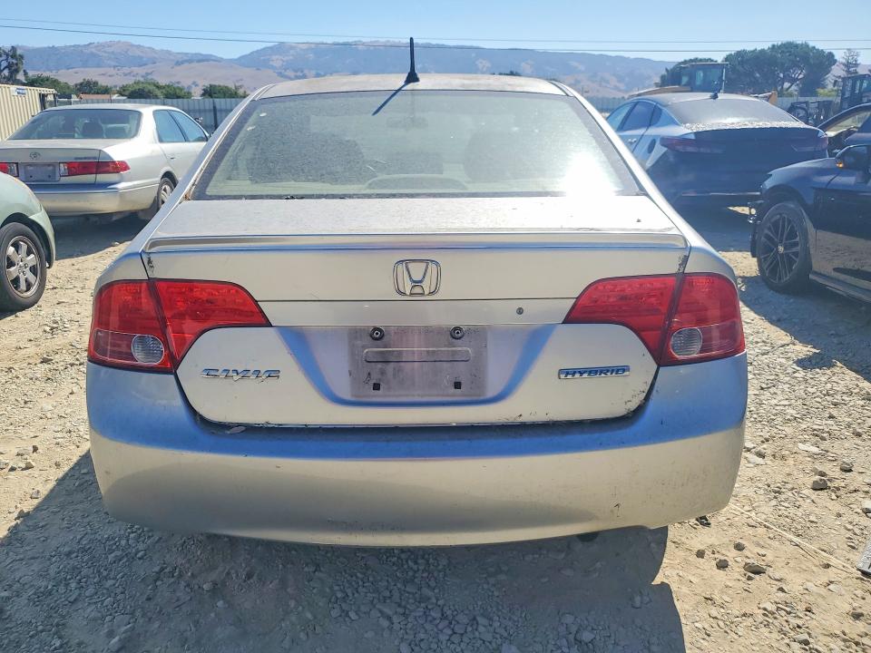 2007 Honda Civic hybrid VIN JHMFA36217S016383 COPART salvage auction — MECHANICAL, CA - DIS/DLR/EXP ONLY CLEAN TITLE, sold $500 on 2026-07-21 (photo 6)