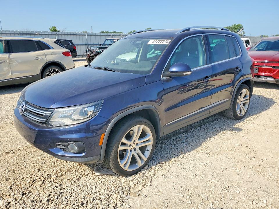 2012 Volkswagen Tiguan VIN WVGAV7AX2CW547908 COPART salvage auction — REAR END, Ks - Cert Of Title-Salvage, sold $175 on 2026-08-11 (photo 1)