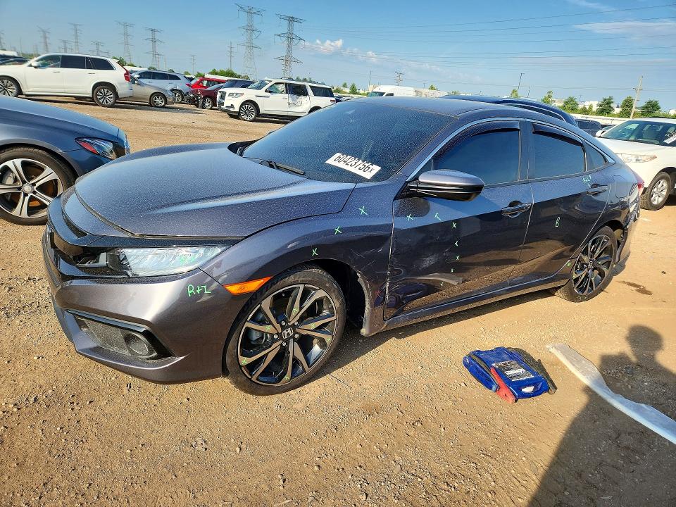 2021 Honda Civic VIN 2HGFC2F83MH558194 COPART salvage auction — REAR END, Wv - Salvage Certificate, sold $8,000 on 2026-08-25 (photo 1)