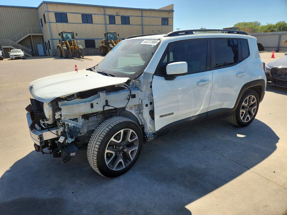 2018 Jeep Renegade VIN ZACCJABBXJPG83545 COPART salvage auction — FRONT END, Tx - Salvage Vehicle Title, sold $1,500 on 2026-08-20 (photo 1)