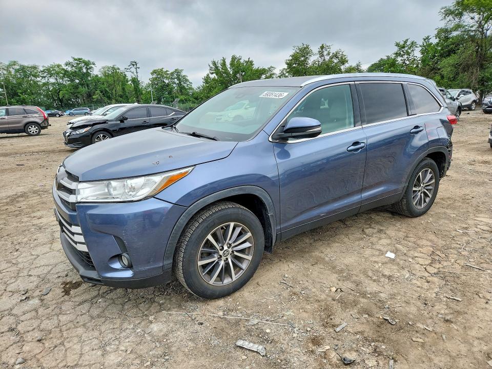 2019 Toyota Highlander VIN 5TDJZRFH4KS989853 COPART salvage auction — REAR END, Md - Cert Of Salvage > 75% Damage, sold $7,800 on 2026-07-16 (photo 1)