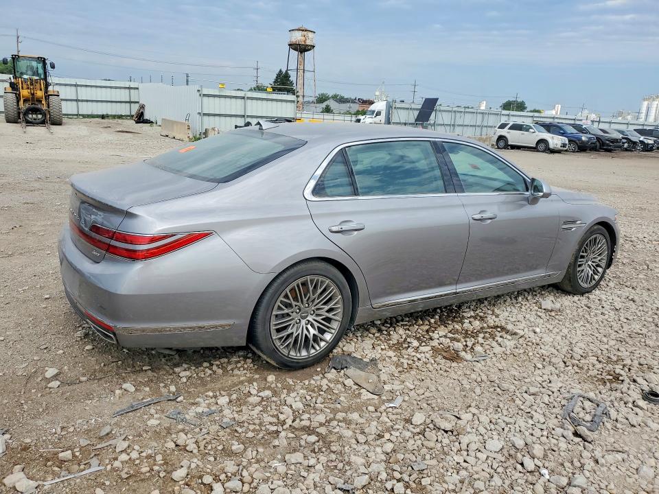 2021 Genesis G90 VIN KMTF34PA8MU090568 COPART salvage auction — WATER/FLOOD, Salvage Title, sold $12,800 on 2026-08-31 (photo 3)