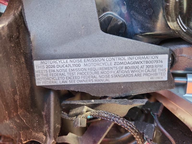 2026 Ducati Panigale VIN ZDMDAG6WXTB007974 COPART salvage auction — FRONT END, UT - SALVAGE CERTIFICATE, sold $12,000 on 2026-08-14 (photo 9)