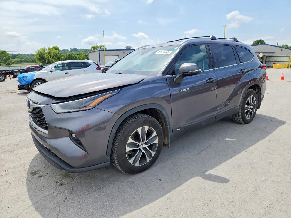 2021 Toyota Highlander VIN 5TDGBRCH5MS033643 COPART salvage auction — FRONT END, Tn - Salvage Certificate, sold $2,050 on 2026-07-27 (photo 1)