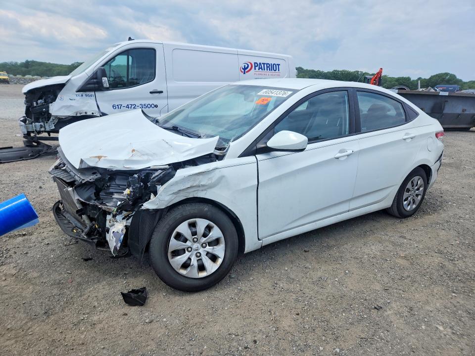 2015 Hyundai Accent VIN KMHCT4AE8FU797536 COPART salvage auction — FRONT END, MA - CERT OF TITLE-RECONSTRCTD COLL, sold $425 on 2026-07-22 (photo 1)