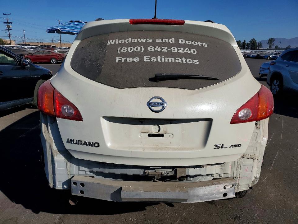 2010 Nissan Murano VIN JN8AZ1MW7AW122856 COPART salvage auction — REAR END, CA - SALVAGE CERTIFICATE, sold $250 on 2026-07-22 (photo 6)