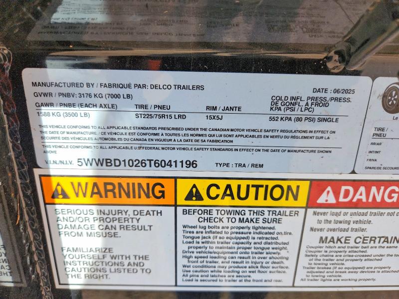 2025 Delco Unknown VIN 5WWBD1026T6041196 COPART salvage auction — MINOR DENT/SCRATCHES, TN - CERTIFICATE OF TITLE (P), sold $4,250 on 2026-09-30 (photo 8)
