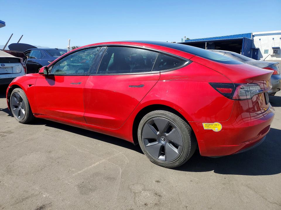 2022 Tesla Model 3 VIN 5YJ3E1EB1NF273763 COPART salvage auction — DAMAGE HISTORY, Ca - Salvage Certificate, sold $6,500 on 2026-07-27 (photo 2)