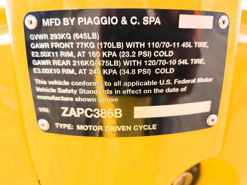 2008 Vespa Lx VIN ZAPC386B885007903 COPART salvage auction — SIDE, IL - SALVAGE CERTIFICATE, sold $50 on 2026-07-30 (photo 9)