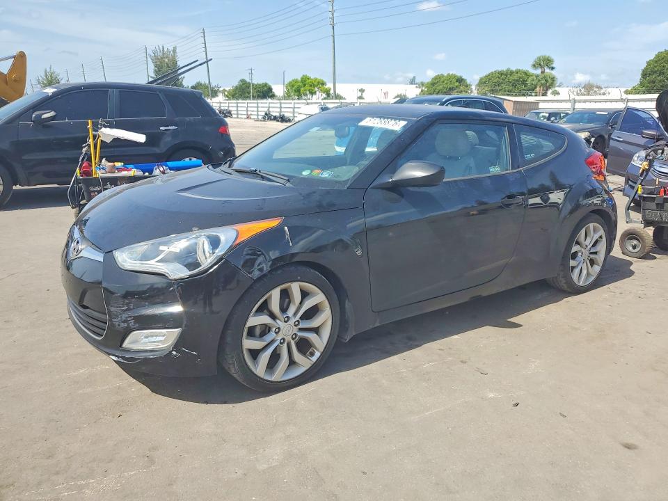 2013 Hyundai Veloster VIN KMHTC6AD1DU102930 COPART salvage auction — FRONT END, FL - CERTIFICATE OF TITLE, sold $1,000 on 2026-07-27 (photo 1)