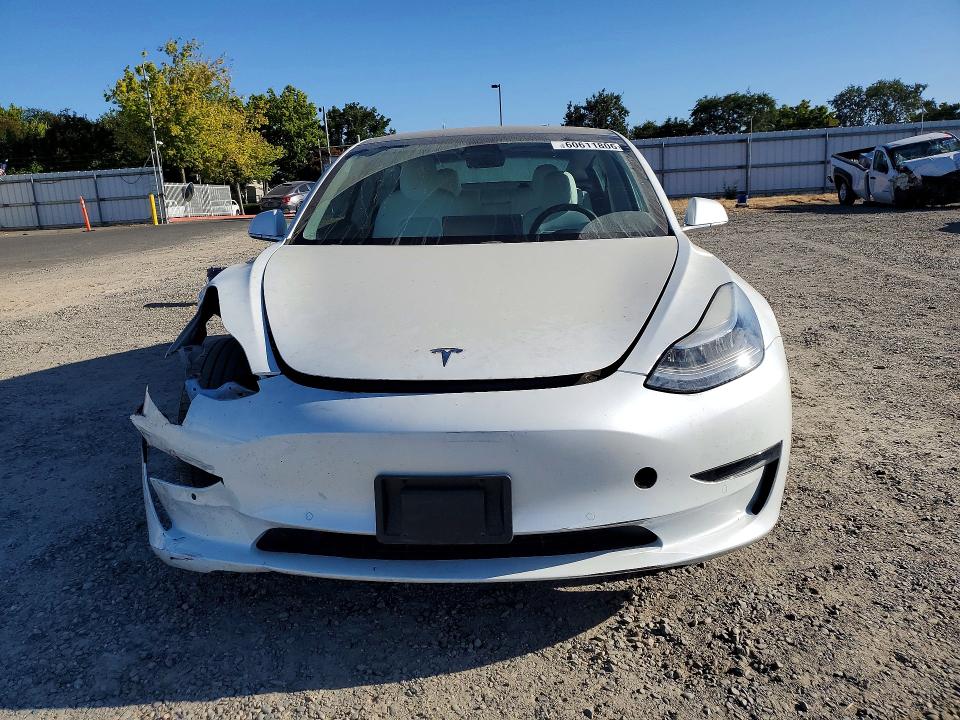 2020 Tesla Model 3 VIN 5YJ3E1EAXLF599095 COPART salvage auction — FRONT END, Ca - Salvage Certificate, sold $6,100 on 2026-07-21 (photo 5)