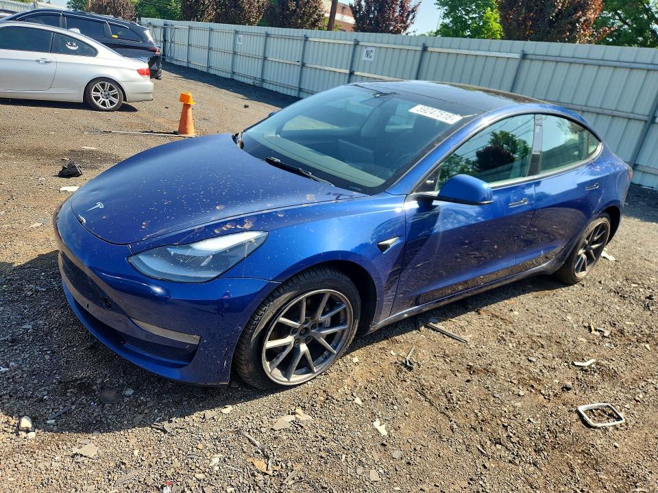 2022 Tesla VIN 5YJ3E1EB3NF119829 COPART salvage auction — FRONT END, Ct - Cert Of Title-Salvage, sold $5,600 on 2026-07-10 (photo 1)