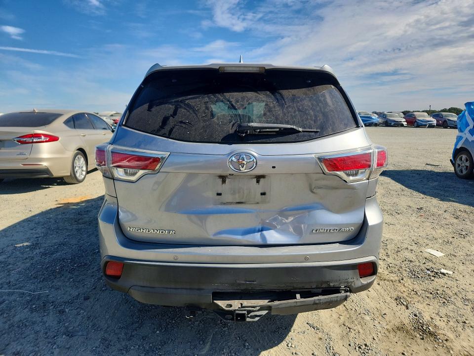 2015 Toyota Highlander VIN 5TDDKRFH8FS153311 COPART salvage auction — REAR END, Ca - Salvage Certificate, sold $4,750 on 2026-07-30 (photo 6)