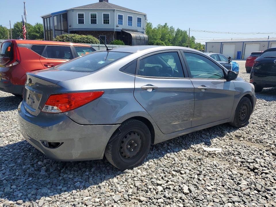 2014 Hyundai Accent VIN KMHCT4AE6EU637878 COPART salvage auction — REAR END, Ma - Cert Of Title-Reconstrctd Coll, sold $400 on 2026-07-31 (photo 3)