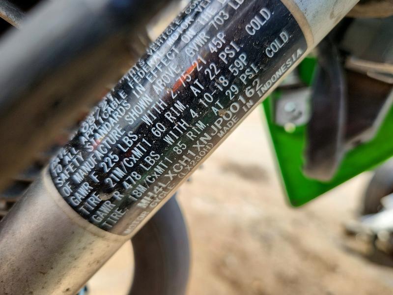 2022 Kawasaki Klx230 VIN MH4LXCH1XNJP00162 COPART salvage auction — SIDE, NM - CERT OF TITLE-SALVAGE, sold $2,700 on 2026-07-25 (photo 9)