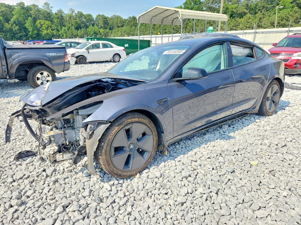 2023 Tesla Model 3 VIN 5YJ3E1EA9PF600761 COPART salvage auction — FRONT END, Ga - Bill Of Sale - Parts Only, sold $3,250 on 2026-08-22 (photo 1)