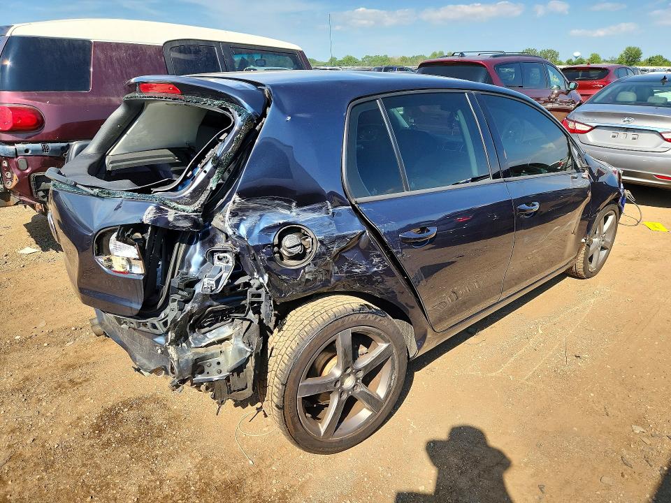 2012 Volkswagen Golf VIN WVWDA7AJ7CW257088 COPART salvage auction — REAR END, Il - Salvage Certificate, sold $400 on 2026-08-11 (photo 3)