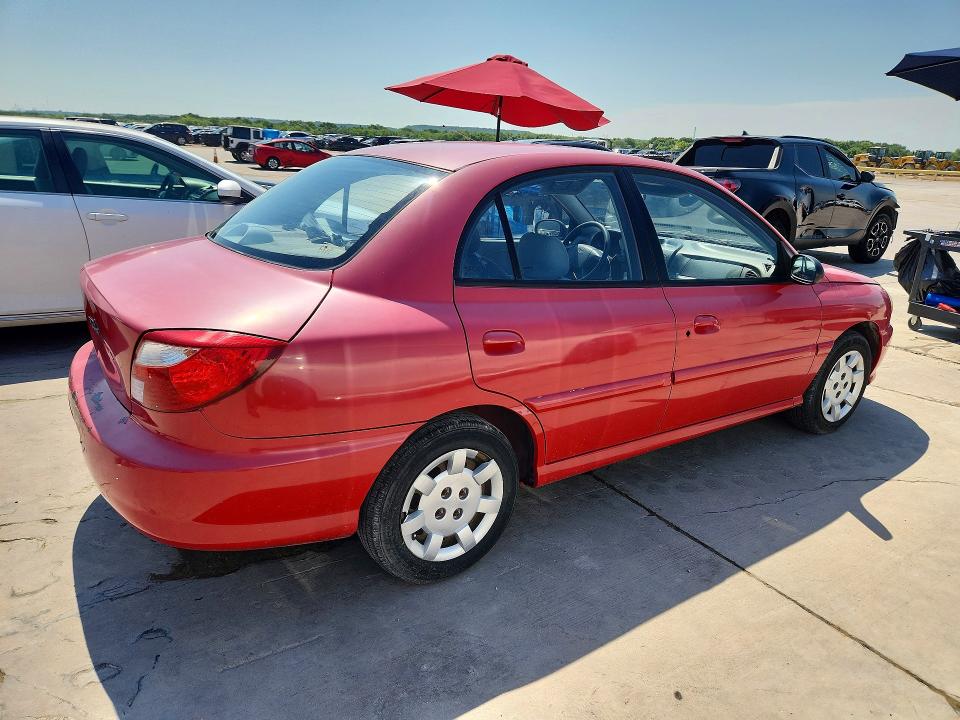 2002 Kia Rio VIN KNADC123926094298 COPART salvage auction — REAR END, TX - CERTIFICATE OF TITLE, sold $575 on 2026-07-09 (photo 3)