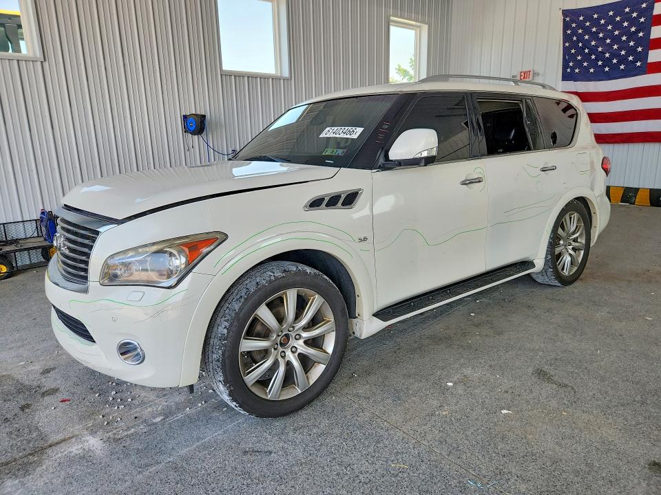 2014 Infiniti Qx80 VIN JN8AZ2NE0E9064301 COPART salvage auction — VANDALISM, Oh - Cert Of Title-Salvage, sold $1,150 on 2026-07-24 (photo 1)