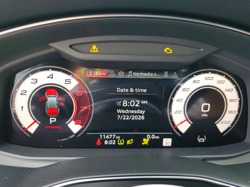 2025 Audi S6 VIN WUA1DBF26SN907521 COPART salvage auction — FRONT END, Ny - Mv-907A Salvage Certificate, sold $51,500 on 2026-08-03 (photo 9)