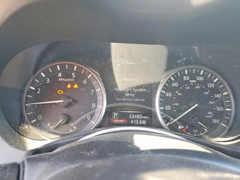2020 Infiniti Q50 VIN JN1EV7AP9LM206736 COPART salvage auction — WATER/FLOOD, NY - MV907A-FLOOD SALVAGE, sold $1,000 on 2026-07-27 (photo 9)