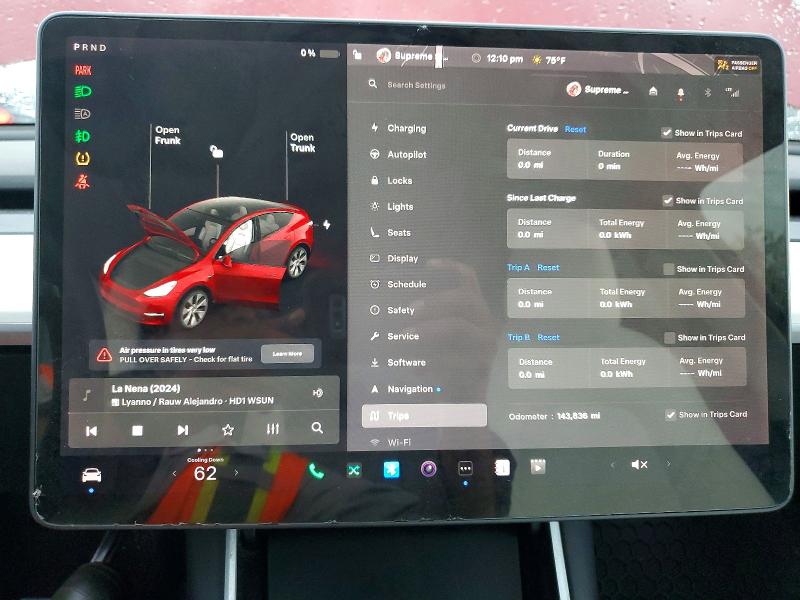 2021 Tesla Model y VIN 5YJYGDEDXMF110532 COPART salvage auction — SIDE, Tn - Certificate Of Title, sold $11,700 on 2026-07-31 (photo 9)