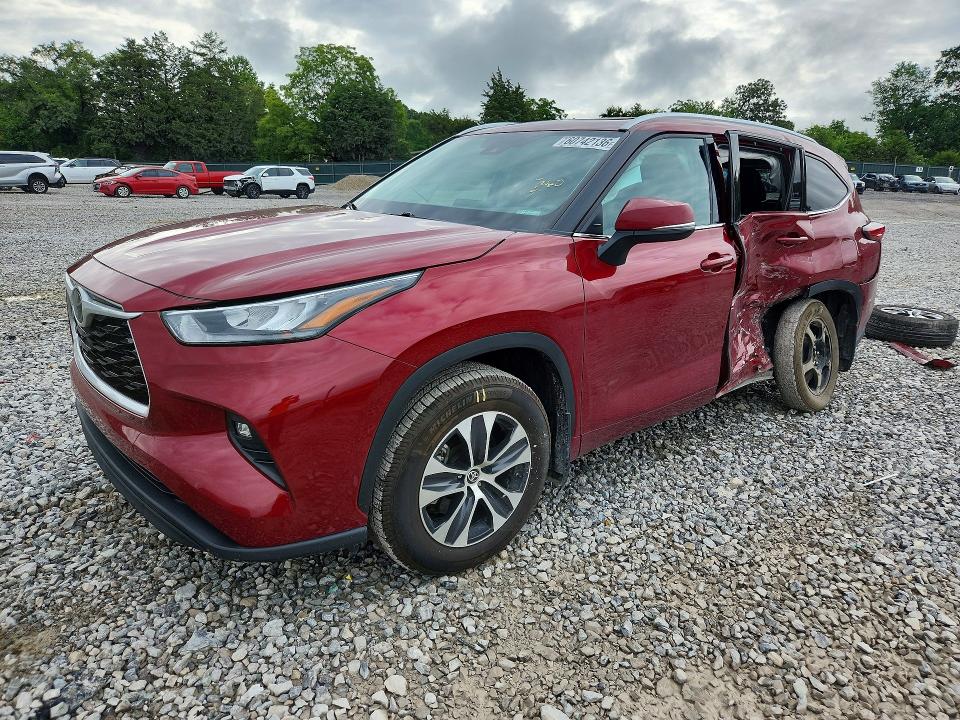 2020 Toyota Highlander VIN 5TDGZRBH1LS047292 COPART salvage auction — SIDE, Tn - Salvage Certificate, sold $3,400 on 2026-07-28 (photo 1)