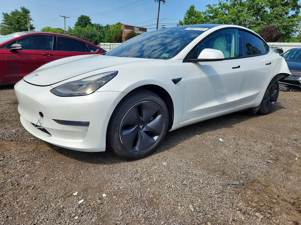 2021 Tesla VIN 5YJ3E1EA8MF987606 COPART salvage auction — REAR END, Ct - Cert Of Title-Salvage, sold $5,700 on 2026-07-17 (photo 1)