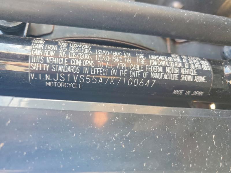 2019 Suzuki Vl 800 volusia VIN JS1VS55A7K7100647 COPART salvage auction — MINOR DENT/SCRATCHES, Al - Cert Of Title-Salvage Title, sold $1,250 on 2026-07-30 (photo 9)