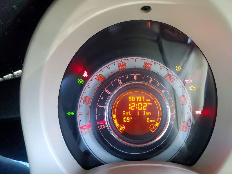 2012 Fiat 500 VIN 3C3CFFAR6CT314002 COPART salvage auction — MECHANICAL, Ca - Salvage Certificate, sold $225 on 2026-08-18 (photo 9)