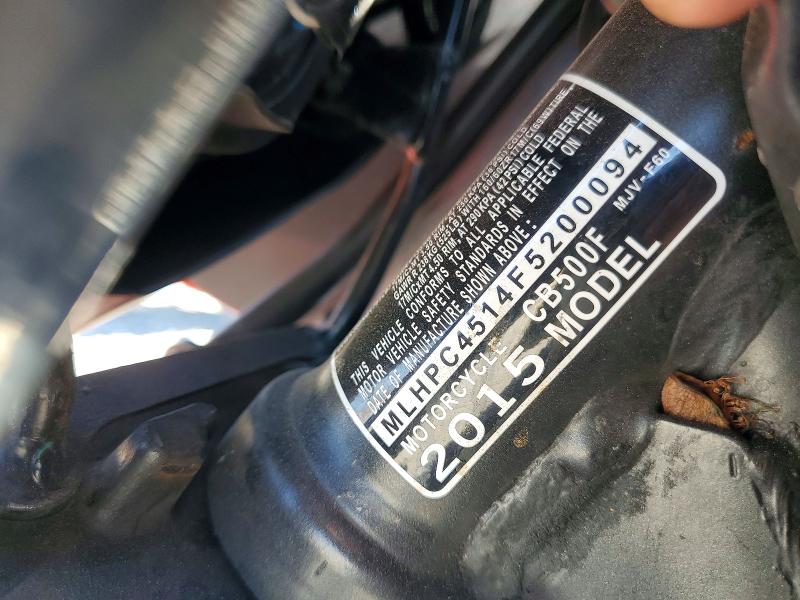 2015 Honda Cb VIN MLHPC4514F5200094 COPART salvage auction — SIDE, Ca - Salvage Certificate, sold $70 on 2026-07-30 (photo 8)
