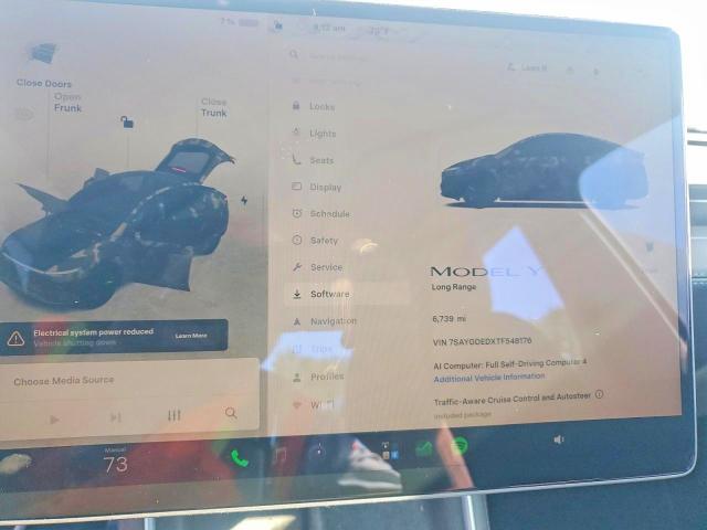 2026 Tesla Model y VIN 7SAYGDEDXTF548176 COPART salvage auction — FRONT END, Ny - Cert Of Title-Salvage (P), sold $4,300 on 2026-07-24 (photo 9)