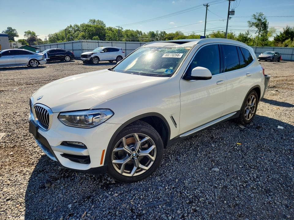 2021 BMW X3 VIN 5UXTY5C05M9E39762 COPART salvage auction — ROOF, NJ - CERT OF TITLE-SALVAGE (P), sold $8,800 on 2026-07-17 (photo 1)