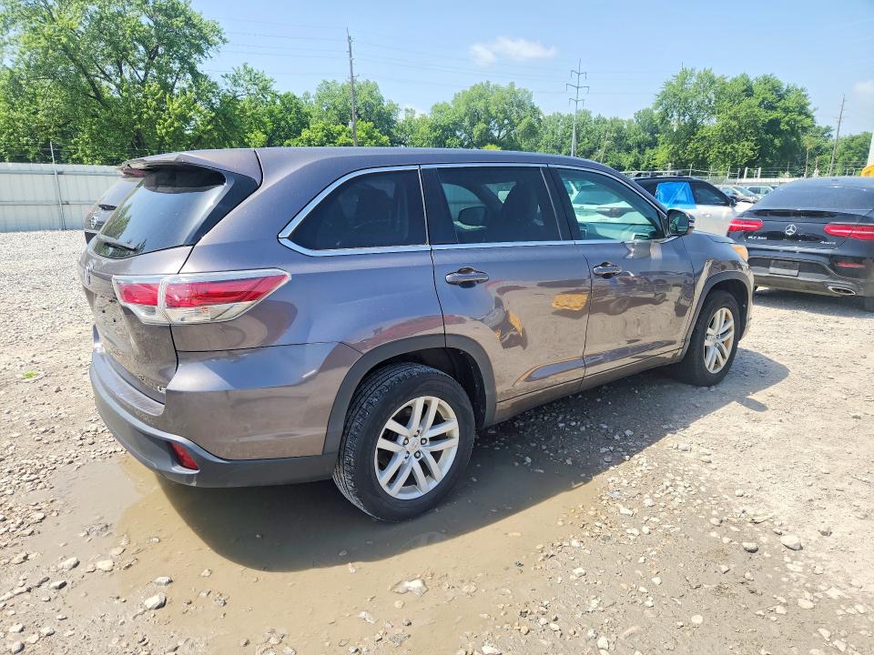 2014 Toyota Highlander VIN 5TDZARFH3ES005803 COPART salvage auction — MECHANICAL, Oh - Certificate Of Title (P), sold $7,300 on 2026-07-27 (photo 3)