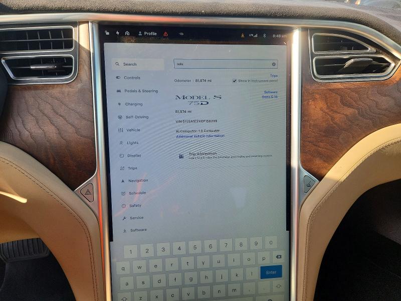 2016 Tesla Model s VIN 5YJSA1E2XGF156399 COPART salvage auction — SIDE, Salvage Title, sold $1,200 on 2026-07-30 (photo 9)