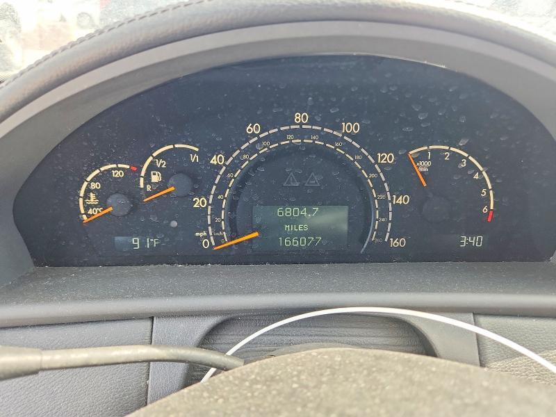 2000 Mercedes-benz Cl-class VIN WDBPJ75J4YA006586 COPART salvage auction — MINOR DENT/SCRATCHES, CA - CERT OF TITLE-SALVAGED, sold $375 on 2026-07-17 (photo 9)