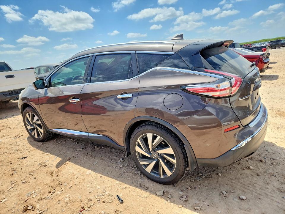 2017 Nissan Murano VIN 5N1AZ2MG4HN185015 COPART salvage auction — WATER/FLOOD, Tx - Salvage Title-Flood Damage, sold $8,300 on 2026-08-13 (photo 2)