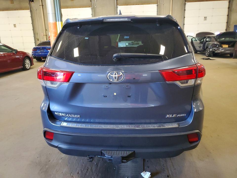 2019 Toyota Highlander VIN 5TDJZRFHXKS708977 COPART salvage auction — HAIL, Mn - Cert Of Title-Salvage, sold $5,900 on 2026-07-28 (photo 6)