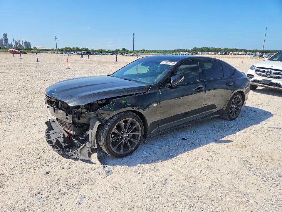 2023 Cadillac Ct5 VIN 1G6DP5RKXP0139838 COPART salvage auction — FRONT END, Tx - Salvage Vehicle Title, sold $13,100 on 2026-09-03 (photo 1)