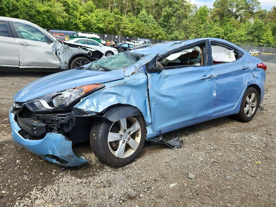 2013 Hyundai Elantra VIN KMHDH4AE4DU753231 COPART salvage auction — ROLLOVER, Md - Cert Of Salvage > 75% Damage, sold $225 on 2026-07-21 (photo 1)