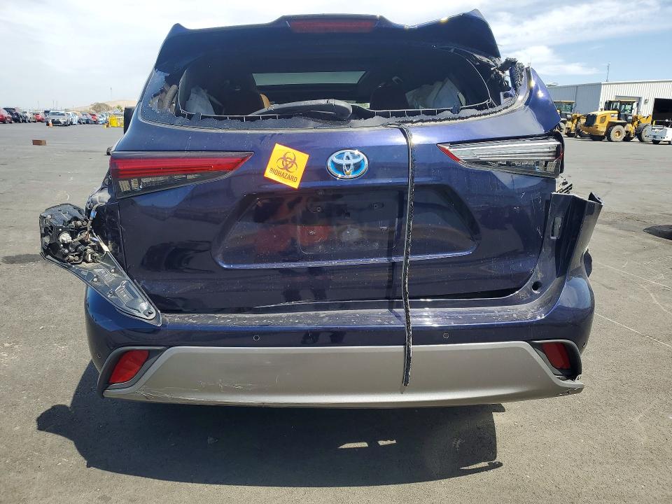 2021 Toyota Highlander hybrid VIN 5TDEBRCH9MS024760 COPART salvage auction — ALL OVER, CA - SALVAGE CERTIFICATE, sold $4,350 on 2026-07-20 (photo 6)