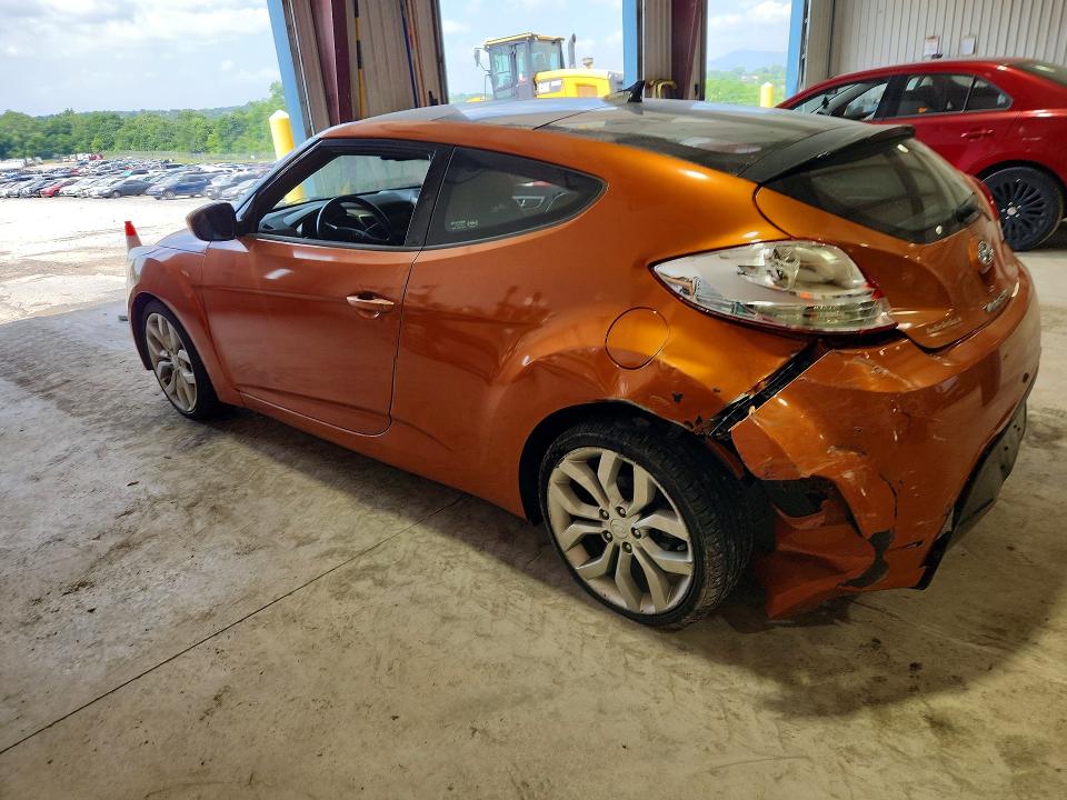 2013 Hyundai Veloster VIN KMHTC6AD2DU087127 COPART salvage auction — REAR END, PA - CERTIFICATE OF SALVAGE, sold $375 on 2026-07-24 (photo 2)