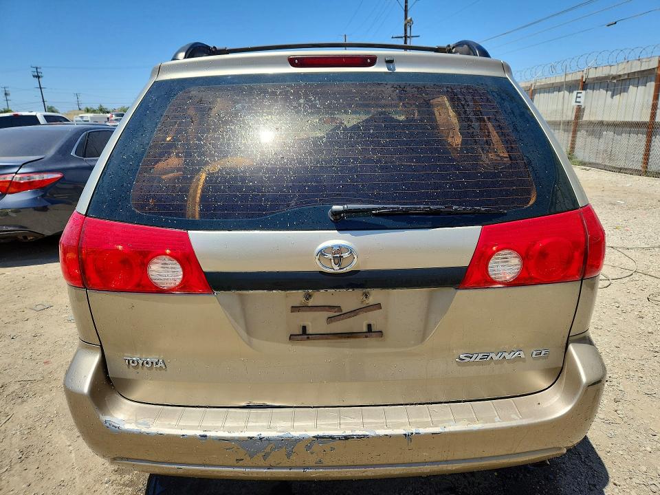 2008 Toyota Sienna VIN 5TDZK23C68S141120 COPART salvage auction — FRONT END, CA - SALVAGE CERTIFICATE, sold $1,050 on 2026-07-27 (photo 6)