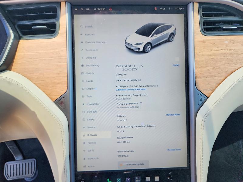 2018 Tesla Model x VIN 5YJXCAE29JF124180 COPART salvage auction — REAR END, Salvage Title, sold $9,600 on 2026-08-20 (photo 9)