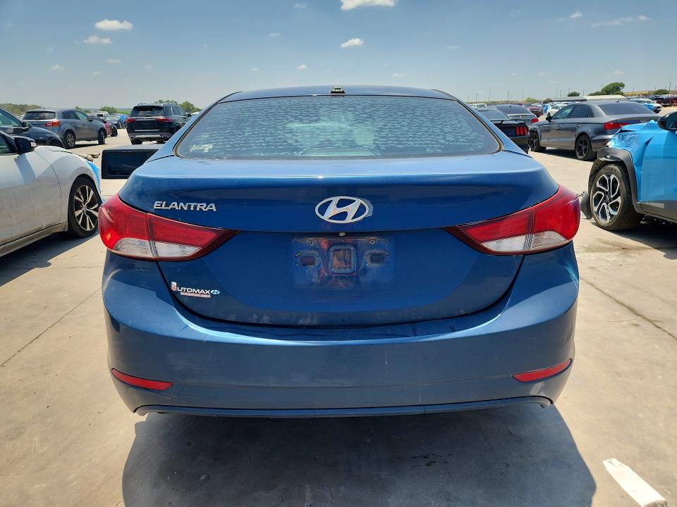 2016 Hyundai Elantra VIN KMHDH4AE0GU568629 COPART salvage auction — FRONT END, TX - CERTIFICATE OF TITLE, sold $1,200 on 2026-08-02 (photo 6)
