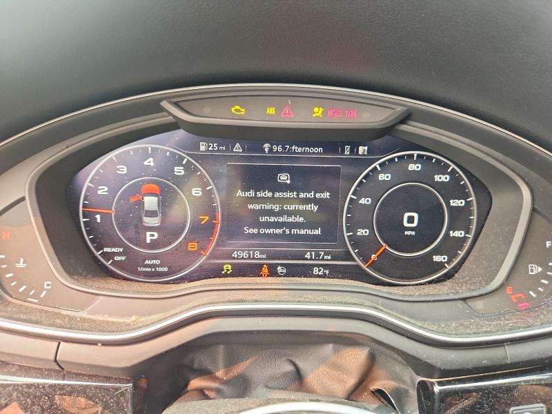 2019 Audi A4 VIN WAUENAF46KN003267 COPART salvage auction — FRONT END, Mi - Certificate Of Title, sold $12,500 on 2026-07-31 (photo 9)