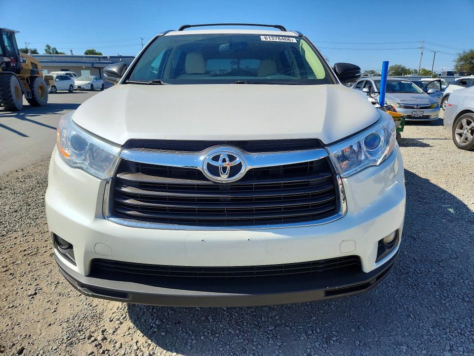 2014 Toyota Highlander VIN 5TDKKRFH8ES029092 COPART salvage auction — REAR END, Ca - Salvage Certificate, sold $425 on 2026-07-24 (photo 5)