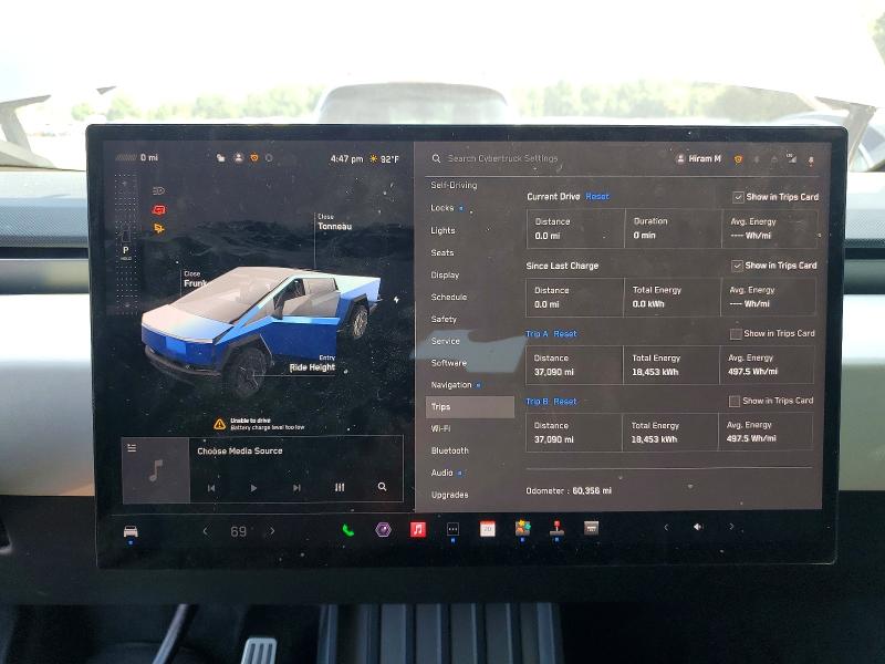 2024 Tesla Cybertruck VIN 7G2CEHED7RA012292 COPART salvage auction — SIDE, Nj - Cert Of Title-Salvage, sold $6,000 on 2026-07-28 (photo 9)