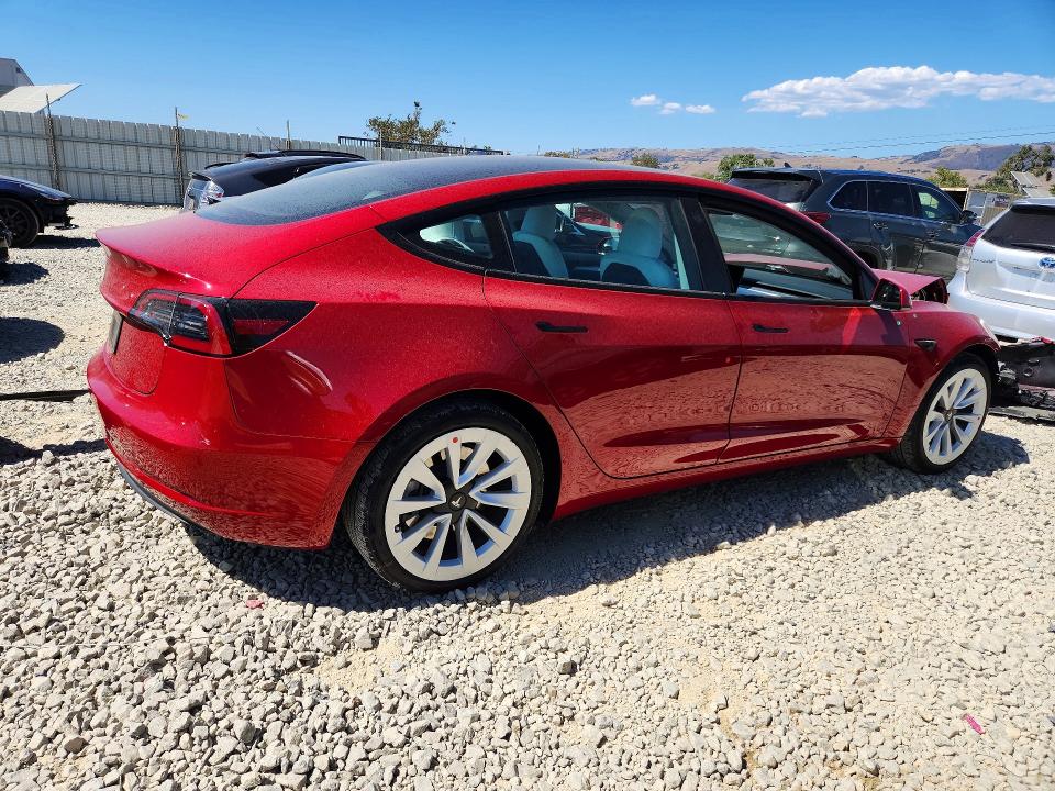 2023 Tesla Model 3 VIN 5YJ3E1EA4PF621064 COPART salvage auction — ROOF, CA - SALVAGE CERTIFICATE, sold $80 on 2026-07-28 (photo 3)