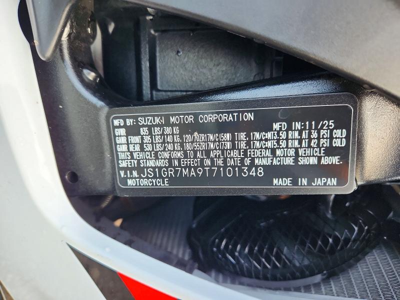 2026 Suzuki Gsx-r VIN JS1GR7MA9T7101348 COPART salvage auction — FRONT END, Ct - Cert Of Title-Salvage, sold $4,350 on 2026-07-16 (photo 9)